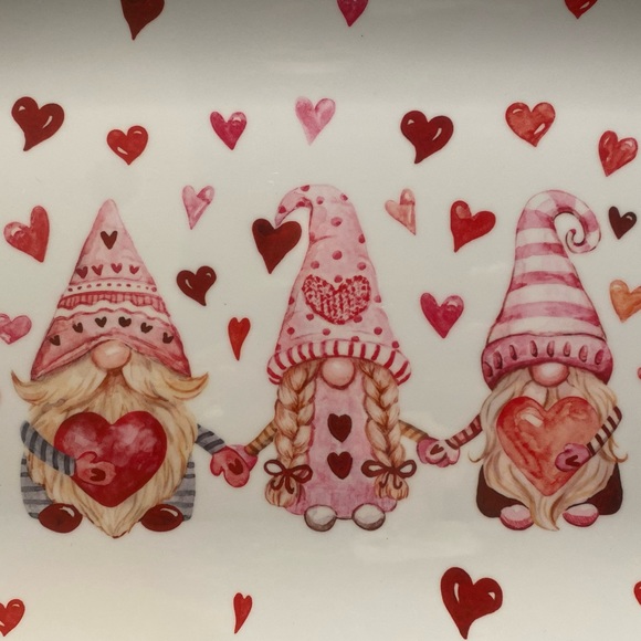 Valentine’s Day Gnome Platter, Large Valentine Gnomes & Heart Melamine Platter - Picture 10 of 10